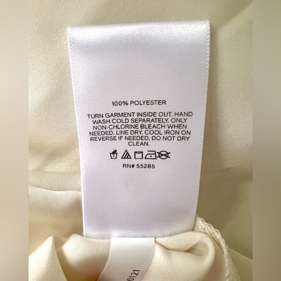 NWT, Express Ivory Embellished Cuff Draped Front Satin Blouse - XS - NWT - Picture 14 of 16